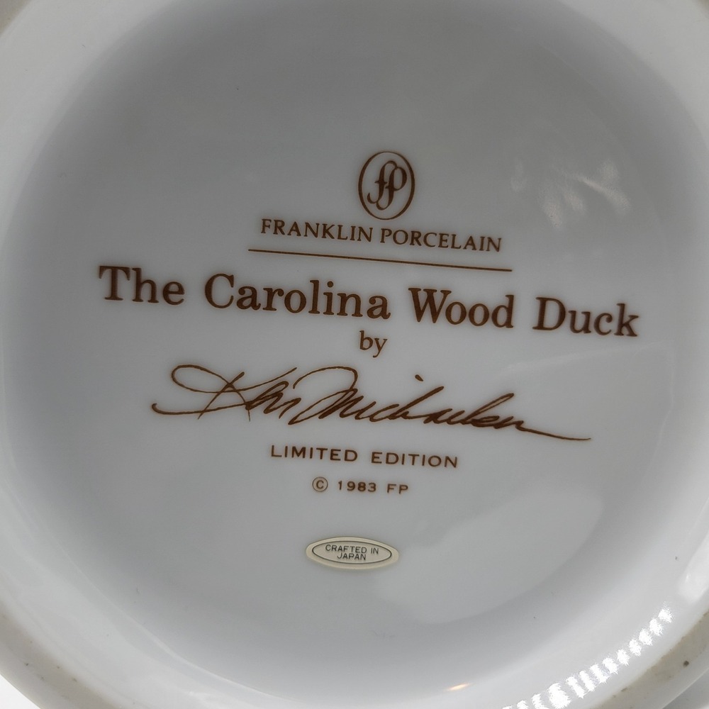 "The Carolina Wood Duck" Stein By Ken Michaelsen 1983 Franklin Porcelain - Picture 8 of 10